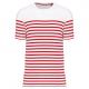 Camiseta marinera de algodón orgánico para hombre Ref.TTK3033-RAYA BLANCA/ROJA