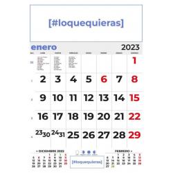 Calendario pared 2024 números grandes para notas