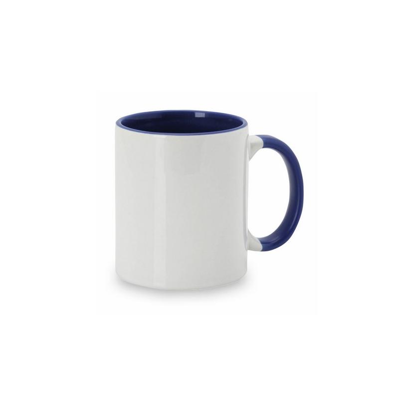 Taza esmaltada de 340 ml con borde azul para impresión por  termotransferencia, TAZAS Y CERAMICAS \ TAZAS \ TAZAS DE COLORES