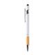 El bolígrafo de metal con empuñadura de bambú combina la elegancia del metal con la calidez y la belleza natural del bambú DEKEL Ref.RBL1246-BLANCO