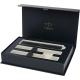 Parker set de bolígrafo y rollerball acromático con caja de regalo IM (tinta negra/azul) IM (tinta negra/azul) Ref.PF107820-NEGRO INTENSO 