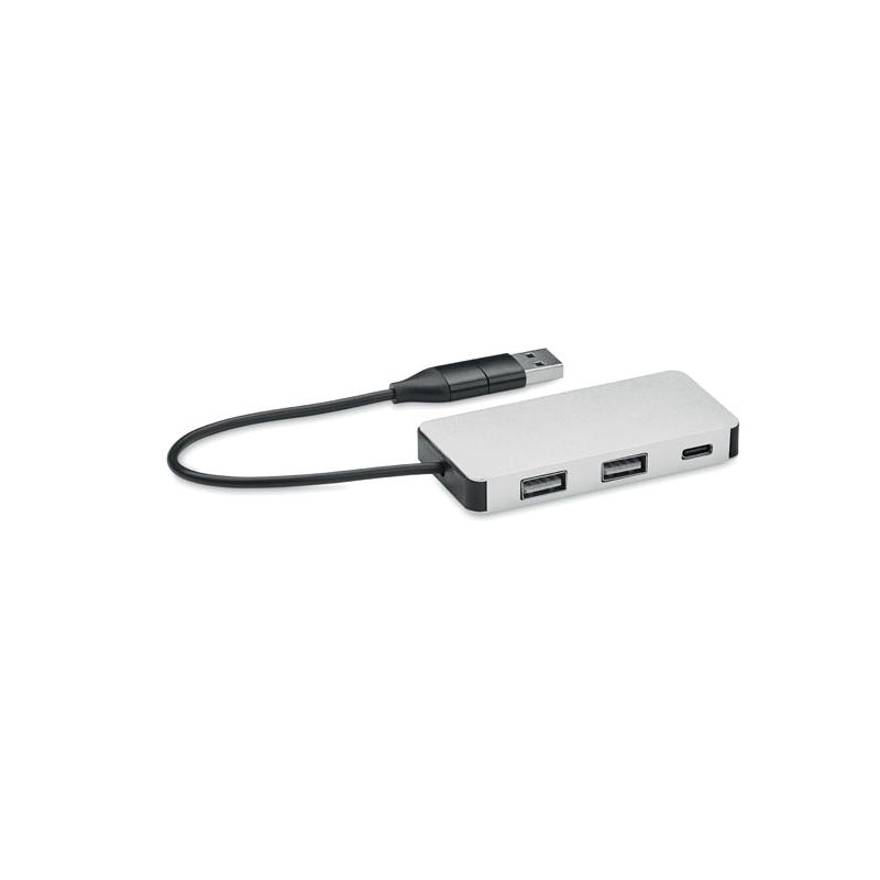 Hub Ladrón USB C con 3 Puertos USB A y 1 Puerto USB C en