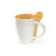 Taza corporativa con cuchara de cerámica de 350ml Cotes Ref.9459-NARANJA 