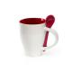 Taza corporativa con cuchara de cerámica de 350ml Cotes Ref.9459-ROJO 