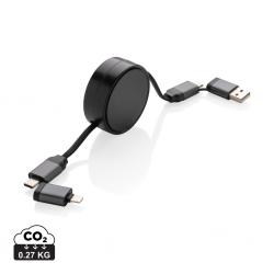 Cable retráctil 45W aluminio reciclado 6 en 1 Terra RCS