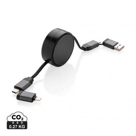 Cable retráctil 45W aluminio reciclado 6 en 1 Terra RCS