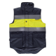 Chaleco acolchado y multibolsillos con dos cintas reflectantes y tejido de alta visibilidad WORKTEAM S4032 Ref.WTS4032-MARINO/AMARILLO AV