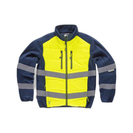 Chaqueta Workshell combinada con acolchado de alta visibilidad y cintas inclinadas WORKTEAM S9605