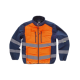 Chaqueta Workshell combinada con acolchado de alta visibilidad y cintas inclinadas WORKTEAM S9605 Ref.WTS9605-MARINO/NARANJA AV