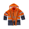 Parka 4 en 1 alta visibilidad con softshell: chaleco desmontable e impermeable WORKTEAM C3745