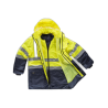 Parka 5 en 1 alta visibilidad: chaleco desmontable e impermeable WORKTEAM C3735