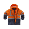 Parka 5 en 1 alta visibilidad: chaleco desmontable e impermeable WORKTEAM C3735