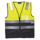 Chaleco bicolor con cierre de cremallera y cintas de alta visibilidad WORKTEAM C3615 Ref.WTC3615-AMARILLO AV/NEGRO