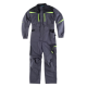Buzo tricolor con tejido canvas y canesús WORKTEAM WF2720 Ref.WTWF2720-GRIS OSCURO/NEGRO/VERDE LIMA