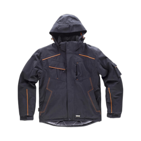 Parka jaspeada con costuras y vivos alta visibilidad WORKTEAM S1150