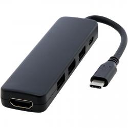 USB 2.0-3.0 con adaptador multimedia de plástico reciclado con puerto HDMI y certificación RCS Loop