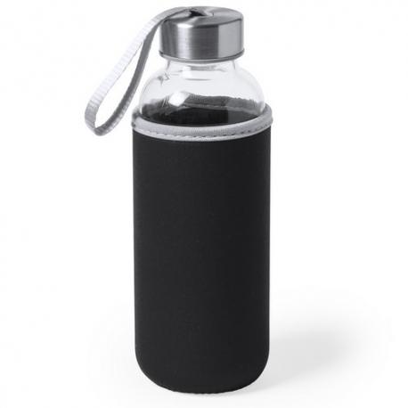 Botella de agua personalizada de cristal 420ml con funda Dokath