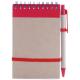 Libreta con bolígrafo ecológico 9,7x14,4cm Ecocard Ref.3190-ROJO 