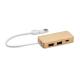 Hub usb de 3 puertos bambú Hubbam Ref.MDMO2143-MADERA 