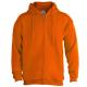 Sudadera con capucha y cremallera de adulto KEYA 280g/m2 Ref.5866-NARANJA