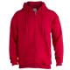 Sudadera con capucha y cremallera de adulto KEYA 280g/m2 Ref.5866-ROJO