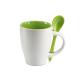 Taza cerámica con cuchara 250ml Dual Ref.MDMO7344-VERDE 