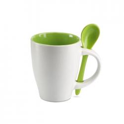 Taza cerámica con cuchara 250ml Dual