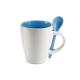 Taza cerámica con cuchara 250ml Dual Ref.MDMO7344-AZUL 