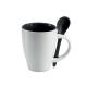 Taza cerámica con cuchara 250ml Dual Ref.MDMO7344-NEGRO 