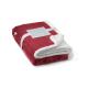 Manta polar reversible 190 gm² con cinta de raso y tarjeta personalizada Heiden Ref.PS99078-BURDEOS 