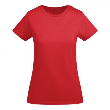 Camiseta de mujer entallada de manga corta en algodón orgánico certificado OCS BREDA WOMAN