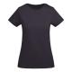 Camiseta de mujer entallada de manga corta en algodón orgánico certificado OCS BREDA WOMAN Ref.RCA6699-LILA