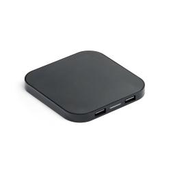 Cargador inalámbrico superrápido de 15w con hub 2 puertos usba fabricado en abs reciclado 100% rabs Caroline