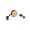 Cable usb retráctil 6 en 1 en abs reciclado 100% rabs y bambú Rubins