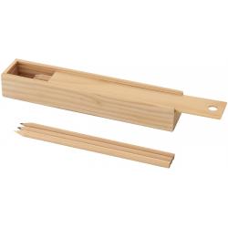 Estuche madera con 12 lápices