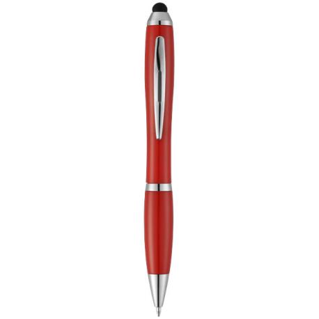 Bolígrafo con stylus con cuerpo y empuñadura del mismo color con acabados cromados “nash” 