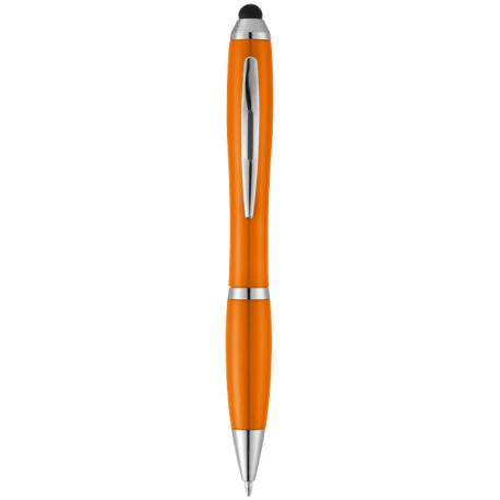 Bolígrafo con stylus con cuerpo y empuñadura del mismo color con acabados cromados “nash” 