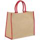 Bolsa tote de yute con bordes contrastados Harry Ref.PF120182-NATURAL/ROJO 