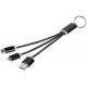 Cable de carga 3 en 1 con llavero Metal Ref.PF134961-NEGRO INTENSO 