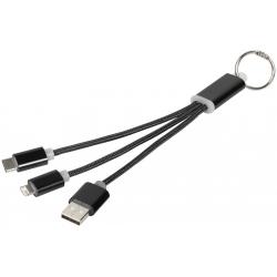 Cable de carga metal 3 en 1, con llavero 