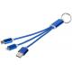 Cable de carga 3 en 1 con llavero Metal Ref.PF134961-AZUL REAL 