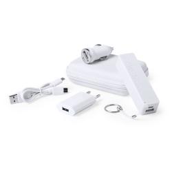 Set Power bank blanco 2000mAh Dutian