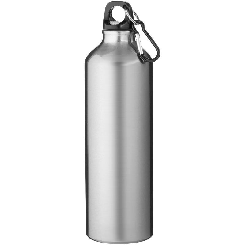 DISCOUNT PROMOS Botellas de agua de aluminio con mosquetón a granel,  paquete de 6, 25 onzas, reutilizables, recargables, plateadas