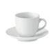 Taza 80ml y plato cerámica café Espresso Ref.MDMO9634-BLANCO 