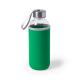 Botella de agua personalizada de cristal 420ml con funda Dokath Ref.5513-VERDE 
