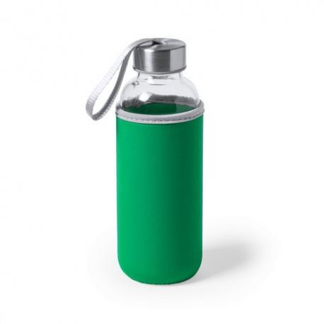 Botella de agua personalizada de cristal 420ml con funda Dokath
