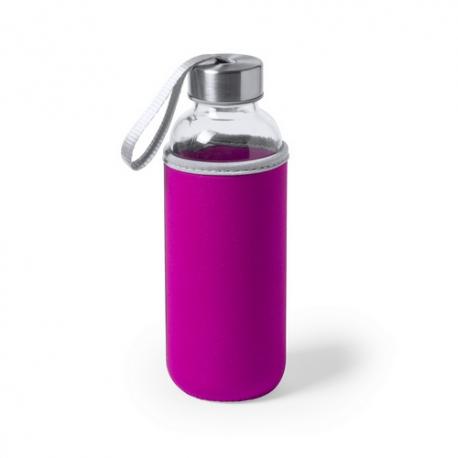 Botella de agua personalizada de cristal 420ml con funda Dokath
