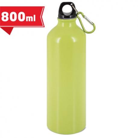 Botella de aluminio con mosqueton 800 ml. 