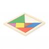 Puzzle Tangram realizado en madera natural con 7 piezas a color LEIS