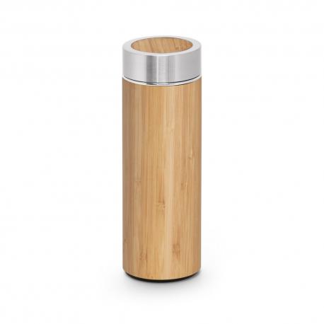 Botella térmica de bambú y acero inoxidable 90% reciclado 430 ml Naturel